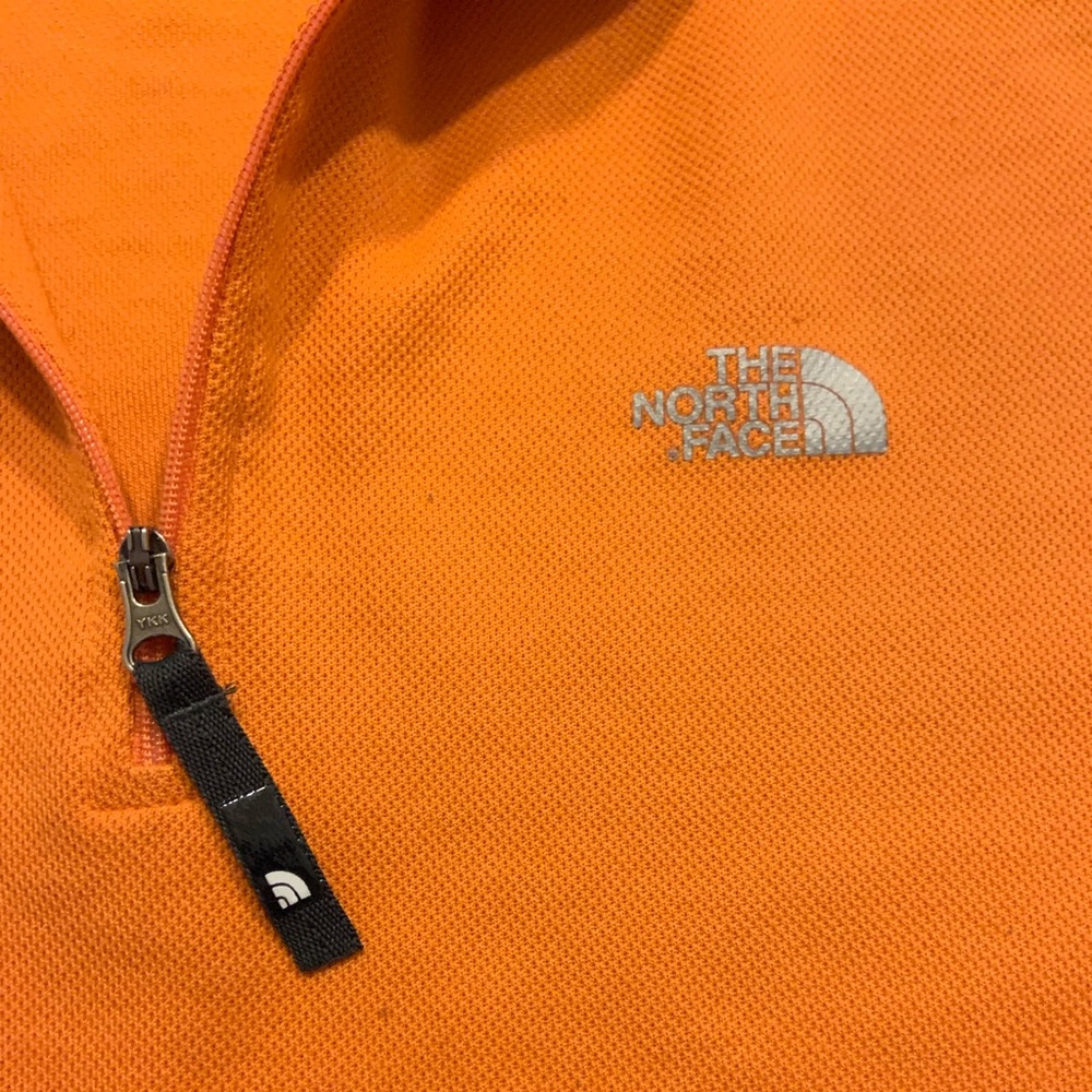 Size M North Face orange half-zip sweater
